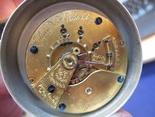 18s Elgin LS HC pocket watch movement w good staff