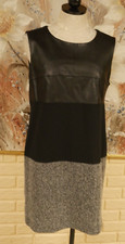 EUC CALVIN KLEIN SZ 12P BLACK UPPER, MIDDLE AND LOWER HERRINGBONE DESIGN DRESS