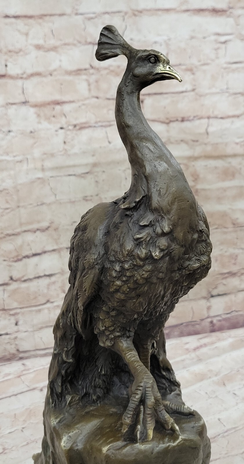 Fine Art Bronze Peacock Sculpture by Milo Figurine Feng Shui Home Decor Vintage eBay