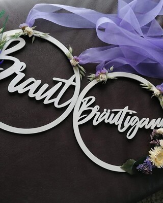 Wedding Hochzeit Loop 20 cm BRAUT + BRÄUTIGAM SET Hochzeitsdeko Deko
