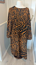 Size 22 Glamorous Animal Tiger Print Midi Dress In Brown & Black
