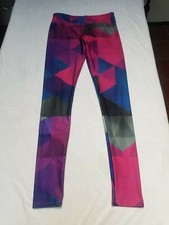 Babakul Womens Multicolor Geometric Print Stretch Leggings Medium Made in USA
