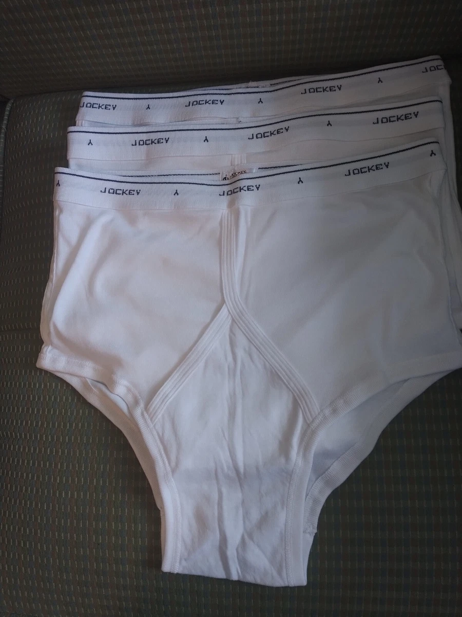 JOCKEY 3 WHITE CLASSIC BRIEFS SIZE 38 RN 61683 NEW NO PACKAGE 100