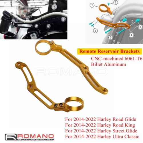 50mm Shock Remote Reservoir Brackets For Touring Electra Glide Road King 2014-Up - Picture 3 of 18