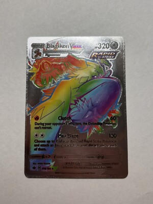 Blaziken VMAX 200/198 Rainbow HP320 Silver Foil Fan Art Display