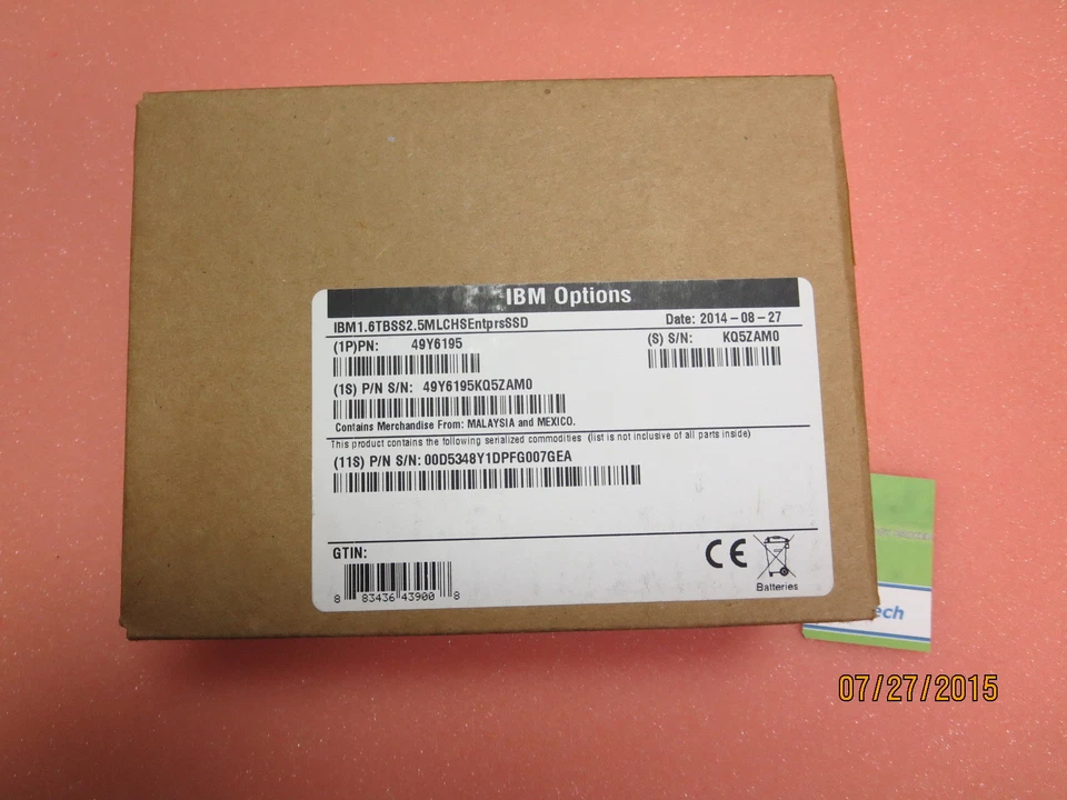 49Y6195/ 49Y6196- IBM 1.6TB SAS 2.5" MLC HS Enterprise SSD for IBM System x HS23 - Image 2 of 3