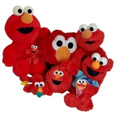 Tickle Me Elmo Plush Stuffed Animals PVC Figure Sesame Street Toy Bundle Lot