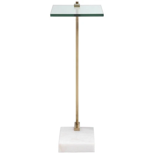 Uttermost Butler Stainless Steel and Marble Accent Table in Brass - Picture 3 of 9