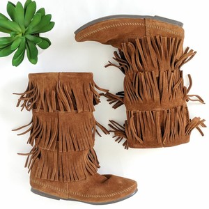 brown moccasin boots