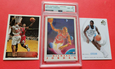 MICHAEL JORDAN 91 FLEER PRO VISIONS CARD GRADED PSA NM- MINT & 96