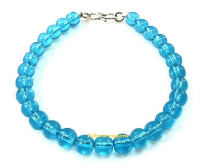 Blue Topaz Quartz Round Ball Smooth Gemstone Beads 7