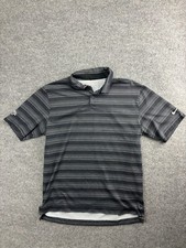 Nike Golf Tour Performance Polo Shirt Men's Medium Black Striped Dri-Fit