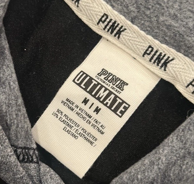 UNDERCOVER Victoria’s Secret ROSA Ultimate Felpa con Cappuccio Nera Donna Medium