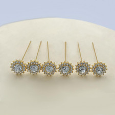 15Pcs Flower Decoration Pins Wedding Bouquet Pins Diamond Head Flower Straigh...