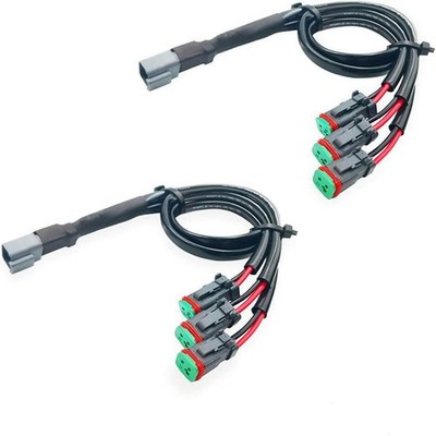 2 Pole 3 In 1 DT DTM Female Connector Adapter Dual Output For Wiring Harness