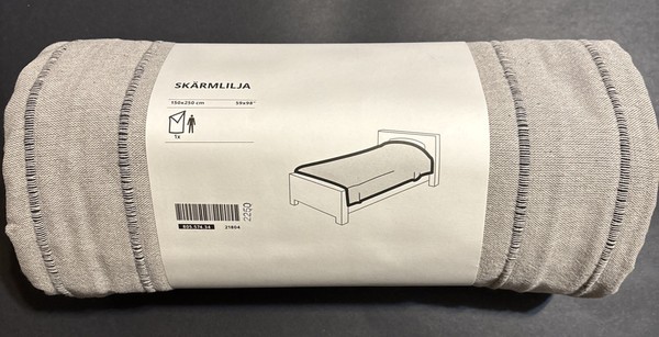 IKEA SKARMLILJA Colcha Gris 59" x 98" Cubierta Cama 805.574.34 NUEVO