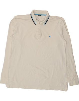 INVICTA Mens Long Sleeve Polo Shirt IT 58 2XL White Cotton IJ06