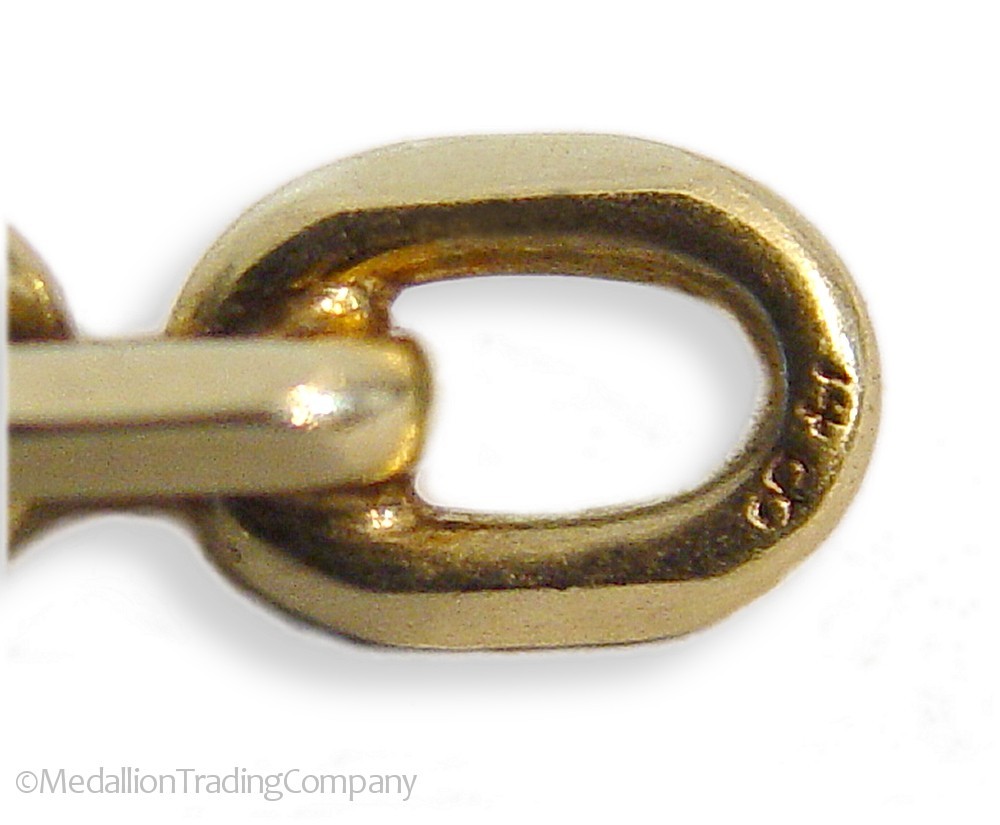 SOLID 14K Yellow Gold 7mm Rectangle Link Bracelet… - image 4