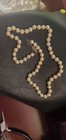 Vintage 1957 Japanese Cultured Akoya Pearl Necklace W/Sterling Clasp 16" Cream — photo 3