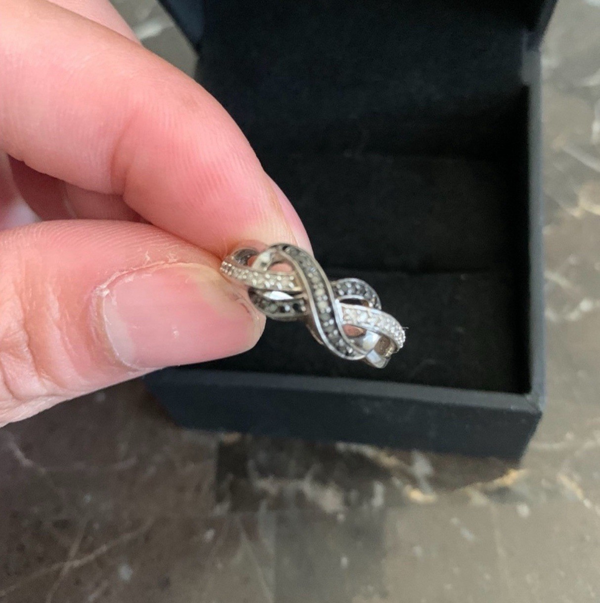 Lab Created Diamond Infinity Ring - image 1