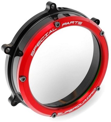 DBK/Ducabike Kupplungsdeckel, schwarz/rot - für Ducati Panigale 959 / 1199 / 129