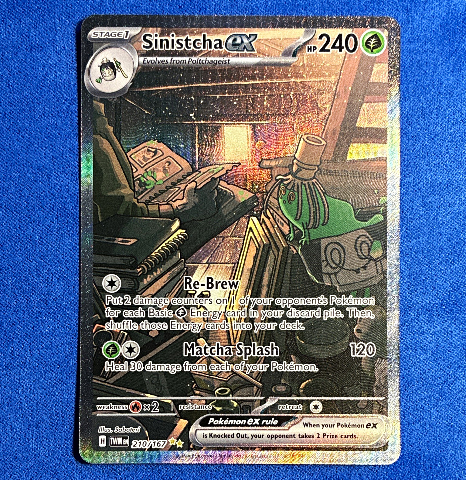 Pokemon TCG Sinistcha ex 210/167 Sv06 Twilight Masquerade SIR FA Holo EN 240HP