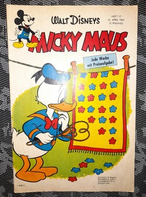 Original Micky Maus 1961 Heft 17 Konvolut Dachboden Fund TOP ZUSTAND 1 KPL