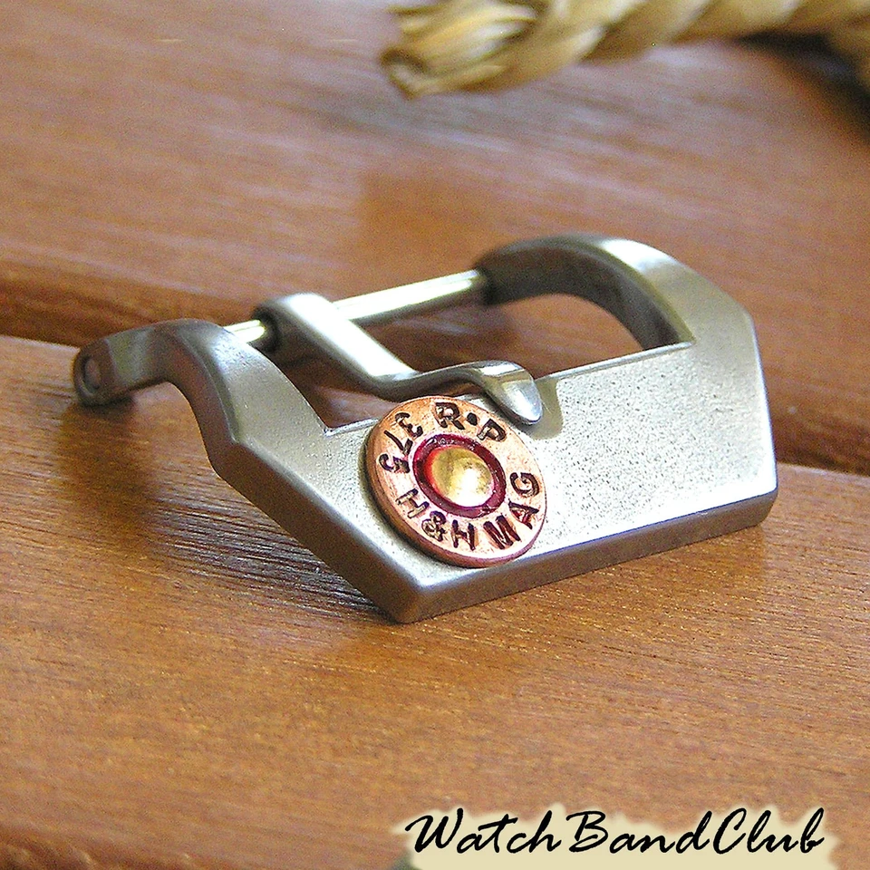 Correa de reloj hebilla 20mm titanio pulsera reloj hebilla Dieselpunk correa hebilla Foto 2 de 4