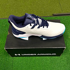 Under Armour UA Drive Pro Clone SL Spikeless Golf Trainers Grey/Blue UK9.5