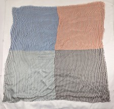 Silk Scarf Zigzag Block Design 40" Square Stitching