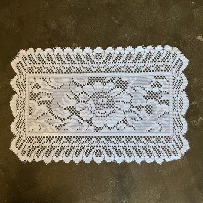 Vtg White Lace Placemats 18.5  x 12.25  Floral Romantic Feminine Decor 12 pack