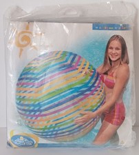 Intex Wet Set Jumbo 48" inch Beach Ball 59070 Inflatable 2001 Rainbow Stripes
