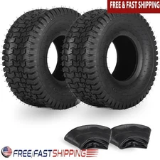 15x6.00-6 Tire and Inner Tube Set Replacement Riding Mower Front Wheels 2 Pack