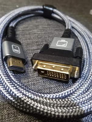 DVI-D 24+1pin Stecker auf HDMI Digital Kabel Leitung GOLD 2m