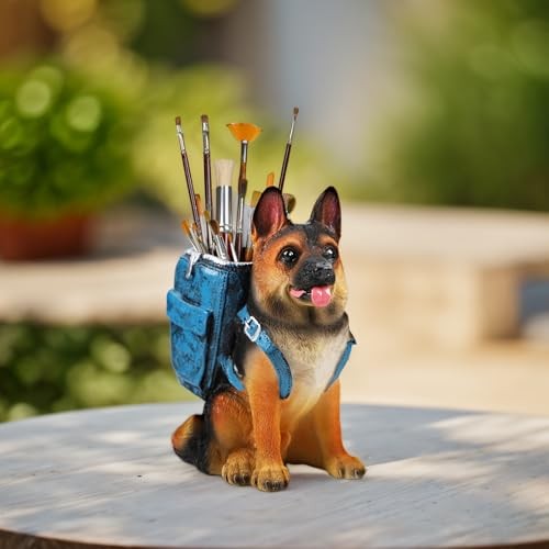 Cute Dog Pen Holder, German Shepherd Desk Organizers and Accessories, Funny - Picture 6 of 7