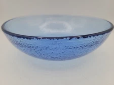 Fire And Light 8" Medium Serving Salad Bowl Cobalt Blue Recycled Art Glass 