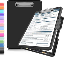 Clipboards with Storage, 13X9.6 Heavy Duty Nursing Clipboard Foldable, Plastic S