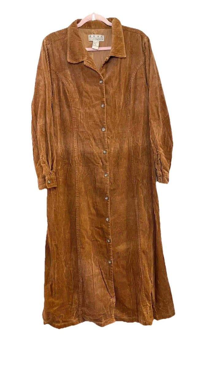 chinese dress ladies Smocked Waist Corduroy Zip Dress main image 1