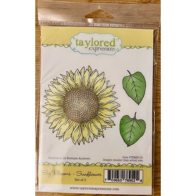 Taylored Expressions Big Blooms   3-Piece Sunflower Floral Stamp Set