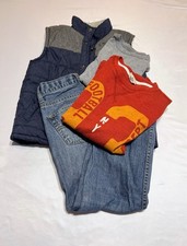 Boys Outfit Lot 4 Items Size 8 Jeans Long sleeve Shirts Vest Outerwear