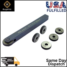 Single wheel knurling tool holder with 5 spare HSS knurls