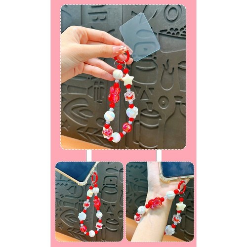 Rabbit Mobile Phone Strap Acrylic Key Ring Colorful Hanging Ornament - Photo 4 sur 13