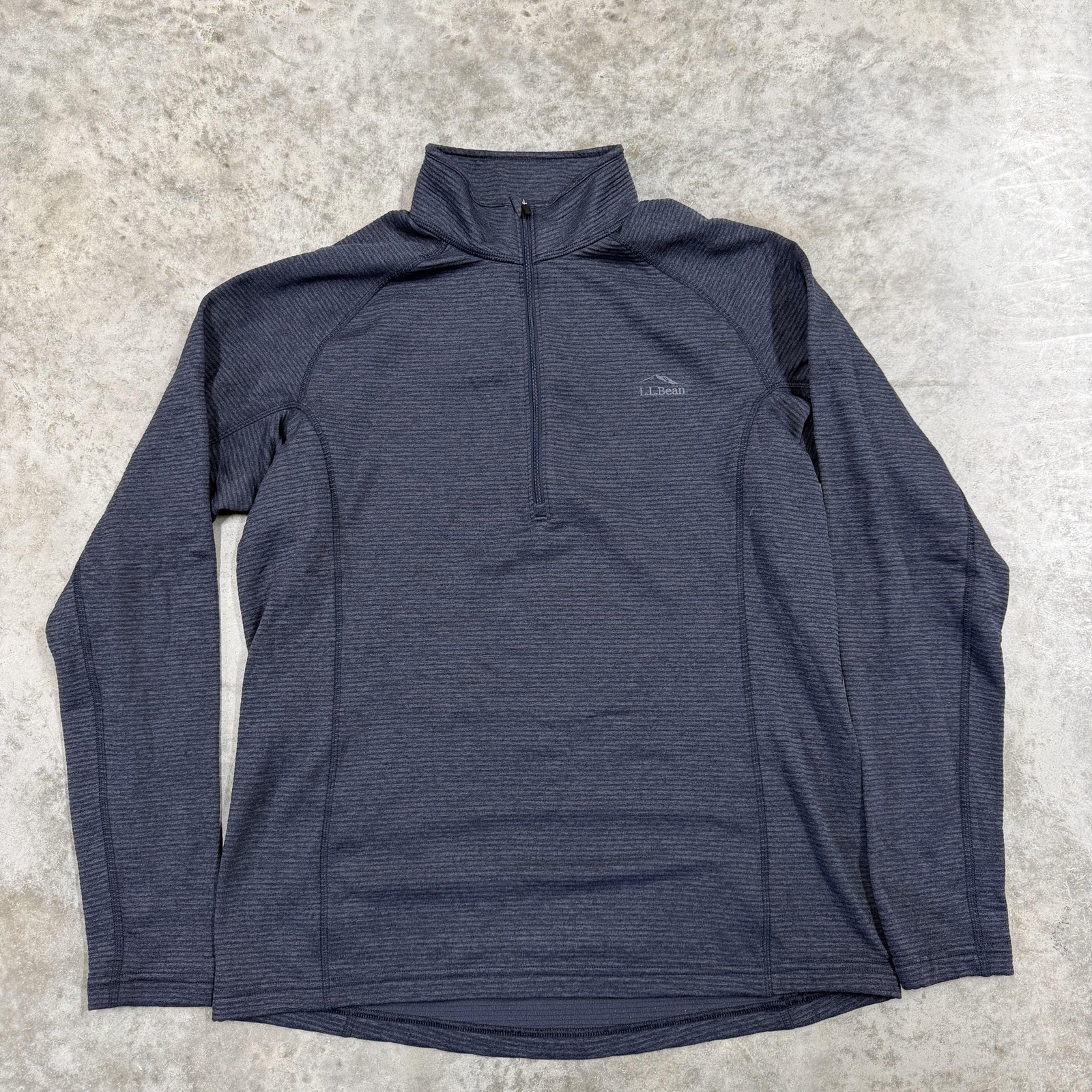 L.L. Bean Pullover Mens Large Blue 1/4 Zip Long Sleeve Hiking Performance Top