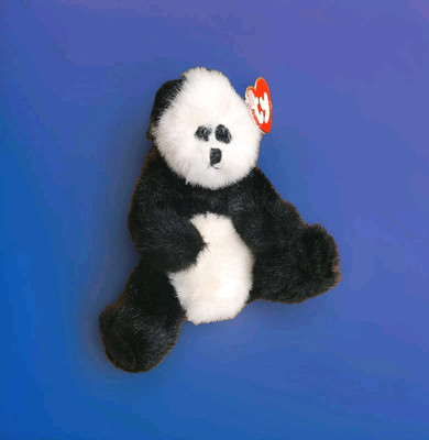 ~*w/Tags!* 1993 Vtg Ty CHECKERS Panda Bear Plush Toy Stuffed Animal Jointed~