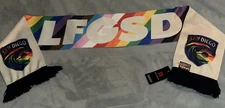 San Diego Wave FC Scarf Bufanda LFGSD NWSL Rainbow Pride Theme NEW with tags