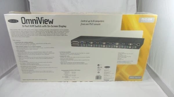Conmutador KVM Belkin 8 puertos Omniview Pro2 OSD rack USB/PS2 con cables (F1DA108T-B) Foto 2 de 2