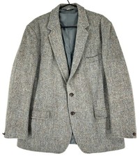 Vintage Harris Tweed Men Wool Handwoven Blazer Jacket Size 46 - L