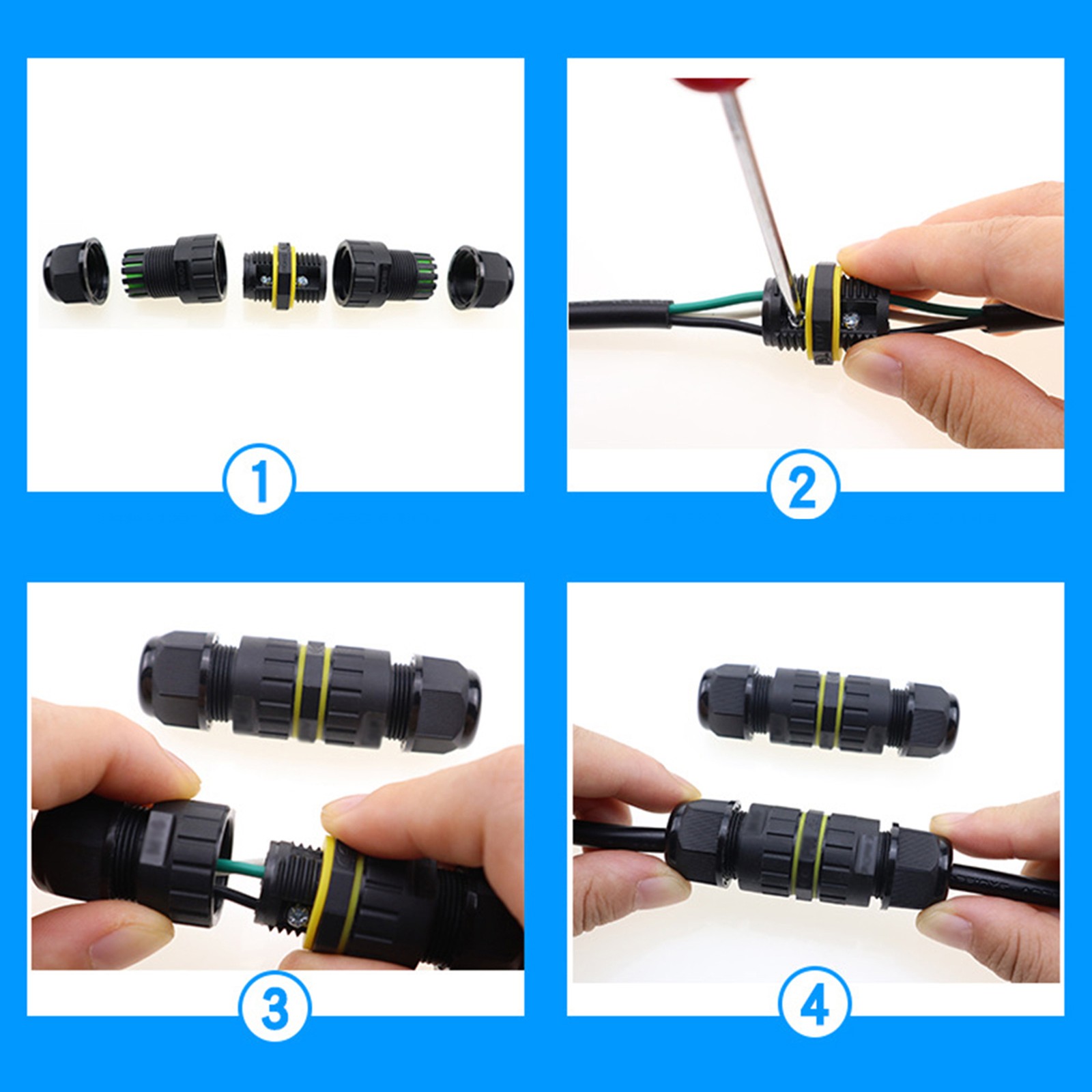 Outdoor Electrical Cable Connector IP68 Waterproof Junction Box External Cord Bo