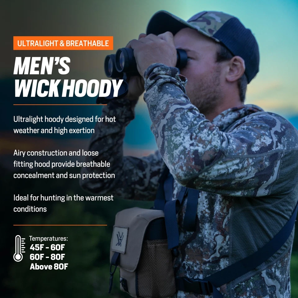 Men’s Wick Hoody - Merino Wool Ultralight Camo Hunting Base Layer, Quick Dry,... - Image 3 of 4