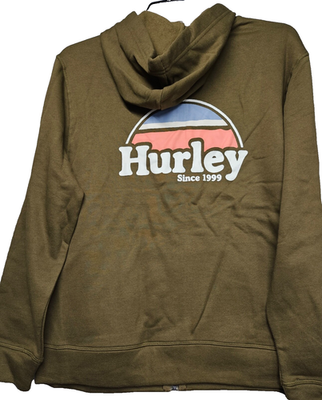 Hurley Men's Rise & Jam Full-Zip Hoodie - Cotton-Poly Blend With Kangaroo Pocket - View #6